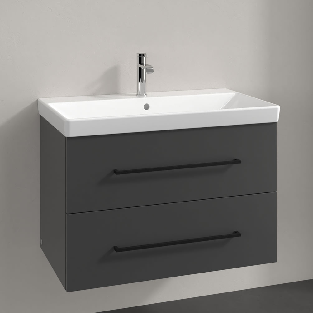 Lifestyle image of Villeroy & Boch Avento Graphite 800mm Wall-Hung Basin Vanity Unit
